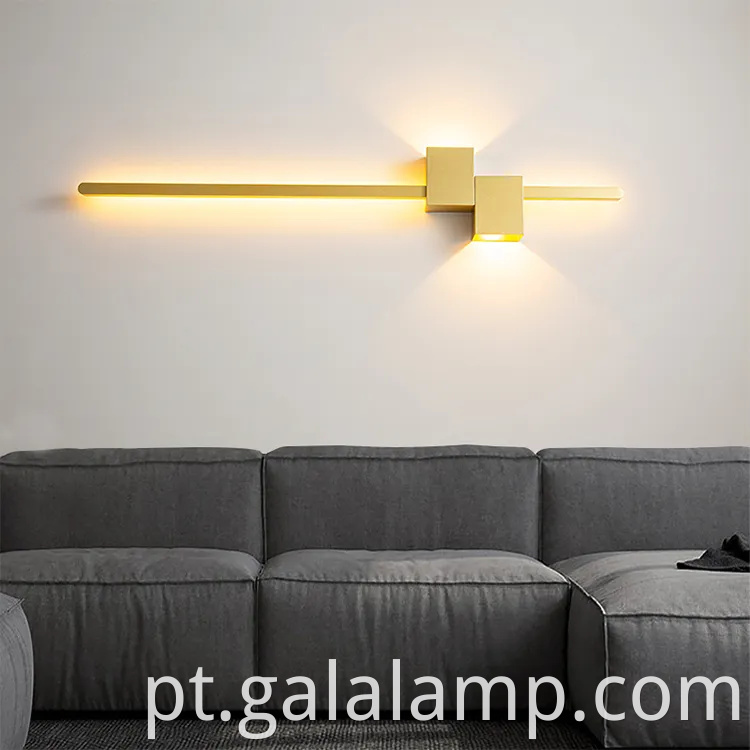 Lâmpada de parede de tira minimalista, lâmpada de parede de fundo, lâmpada de corredor nórdico